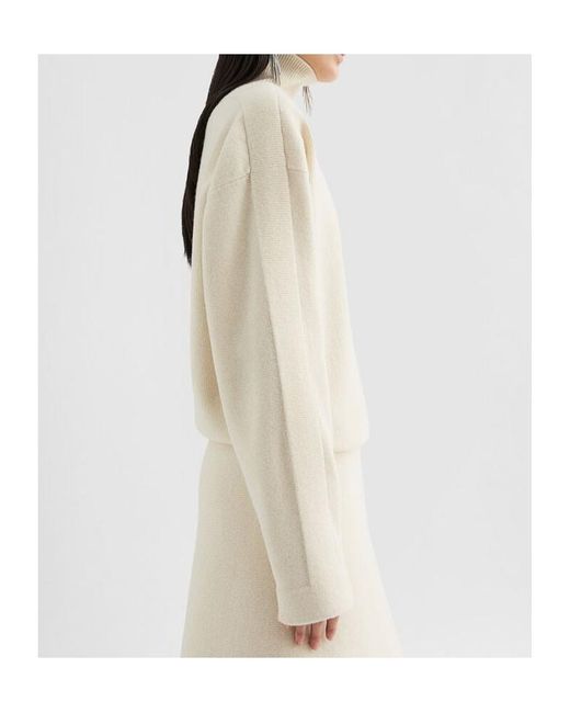 Jil Sander White High Neck Jumper