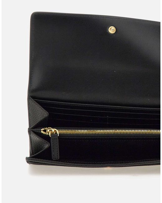 Emporio Armani Black Logo-Debossed Press-Stud Fastened Wallet