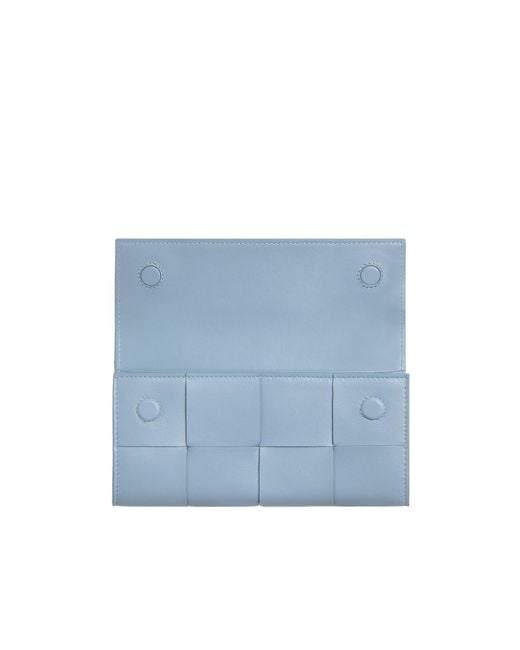 Bottega Veneta Blue Cassette Large Flap Wallet