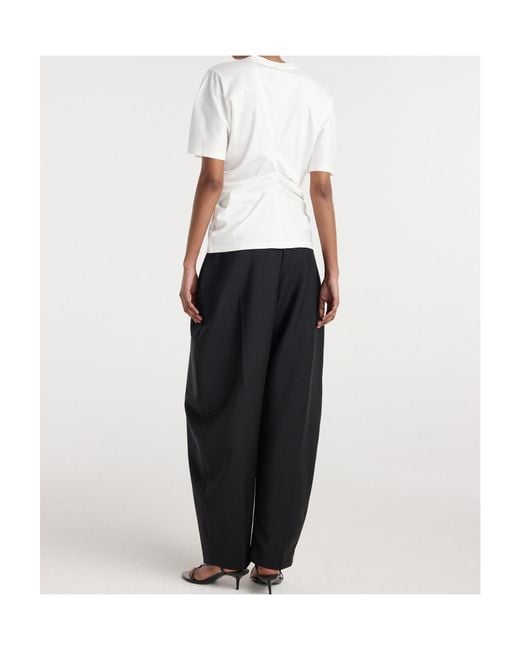 Rohe White Draped Side-Ruched T-Shirt