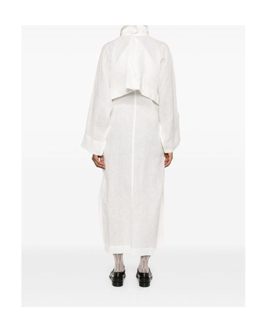 Issey Miyake Hempen Coat in White | Lyst