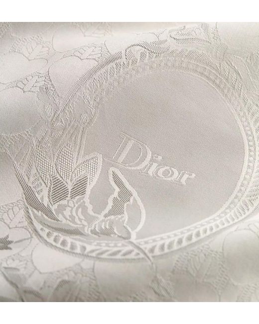 Dior White Qixi Short Flared Dress With Bow Collar