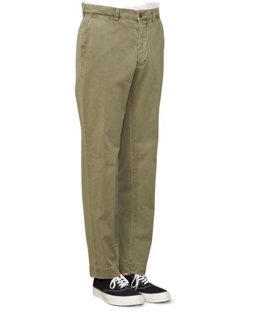 Officine Generale Green Belt Loop Casual Pants for men