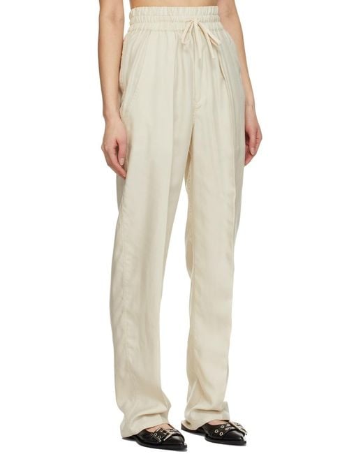 Isabel Marant White Drawstring-Waist Cotton Track Pants