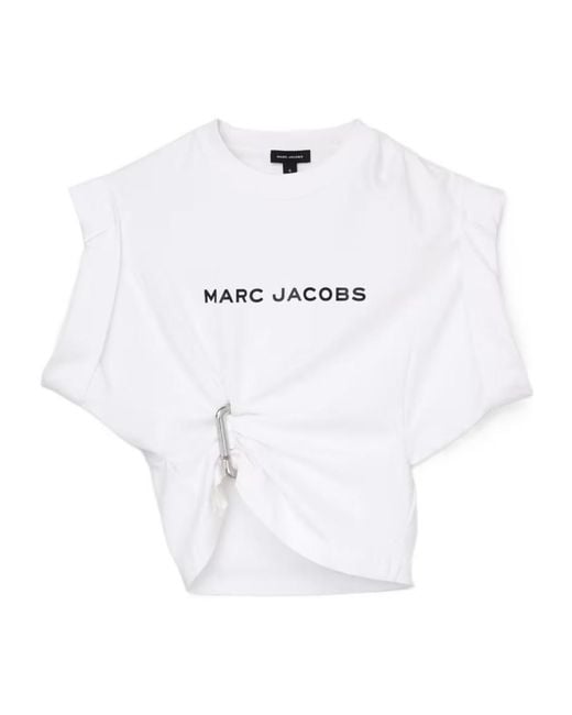 Marc Jacobs White Pop J Marc Logo Drape Seam Tee