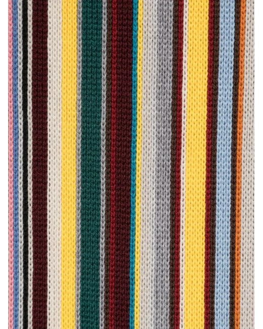 Paul Smith White Scarf With Stripe Pattern for men