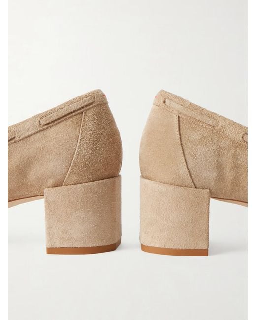 Aeyde Natural Solid Color Suede Loafers