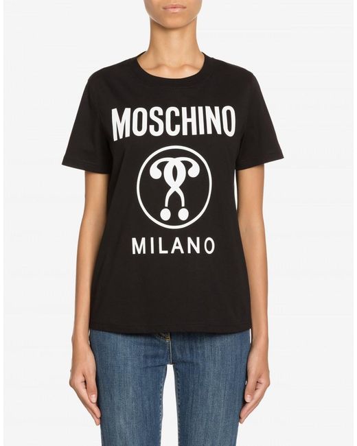 Moschino Black Double Question Mark Print T-Shirt