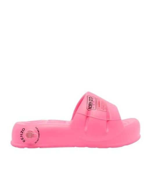 KENZO Pink Logo Detailed Slides