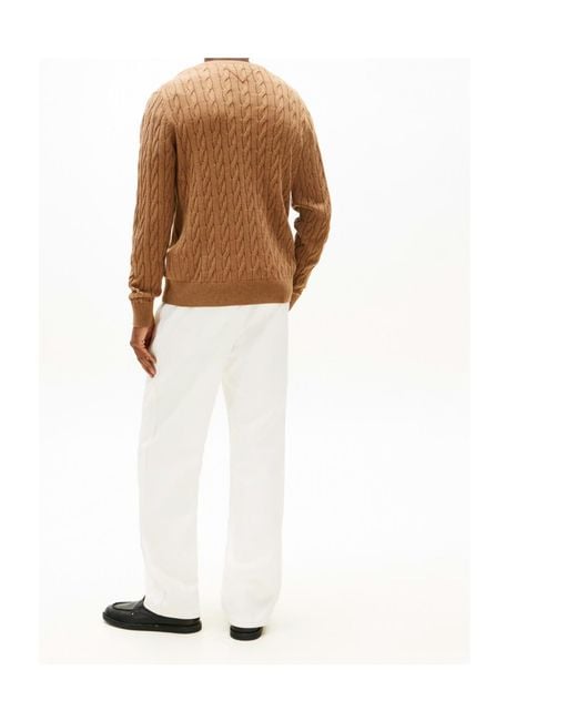 Tommy Hilfiger Brown Cable-Knit Sweater for men