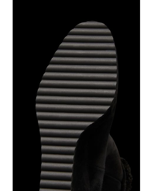 Moncler Black Wedge Sole Suede Boots