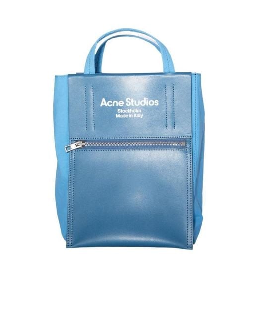 Acne Blue Small Papery Baker Tote Bag for men