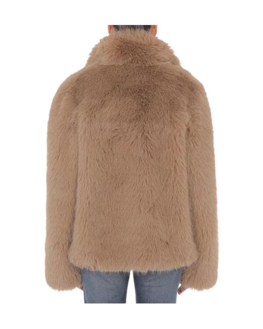 Dondup Brown Oversized Faux Fur Jacket