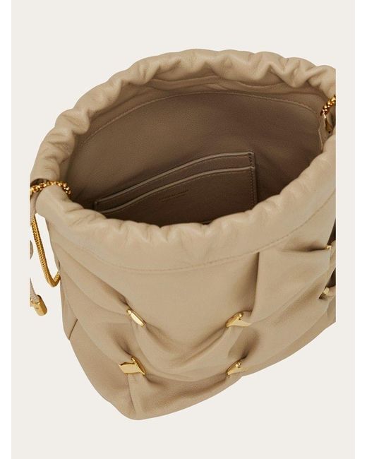 Ferragamo Natural Ferragamo Mini Bucket Bag