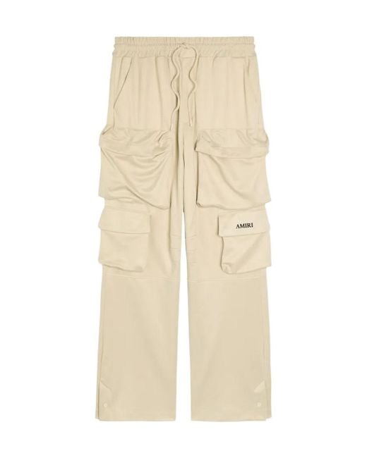 Amiri Natural Drawstring-Waist Cargo Trousers for men