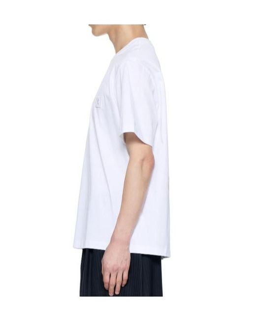 Wooyoungmi White Floral Back-Print T-Shirt for men