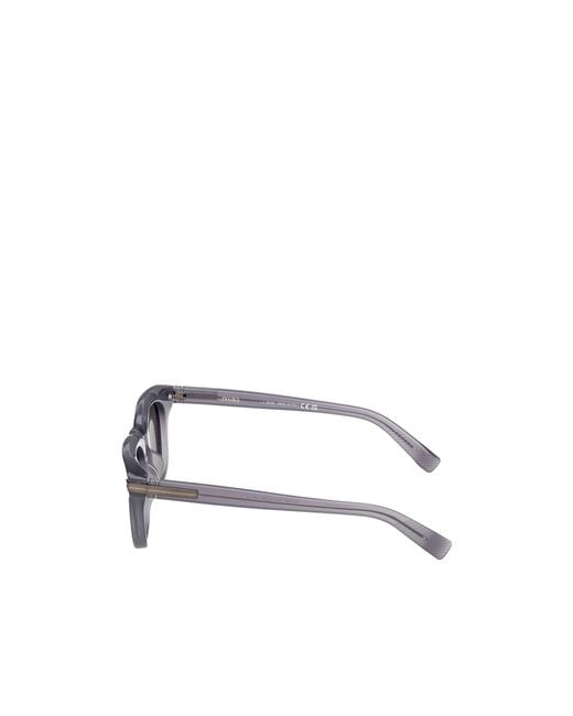 Zegna White Rectangular Frame Sunglasses for men