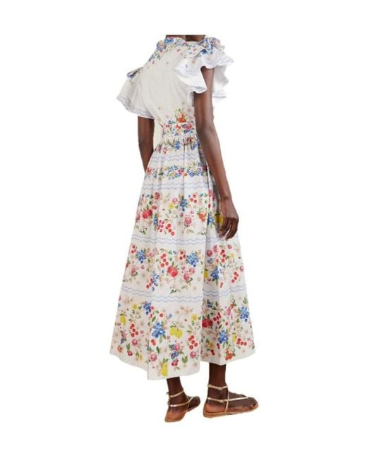 Mary Katrantzou White Fresh Printed Dress