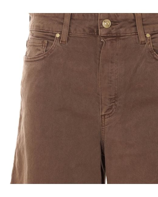 PAIGE Brown Anessa High-Rise Wide-Leg Jeans