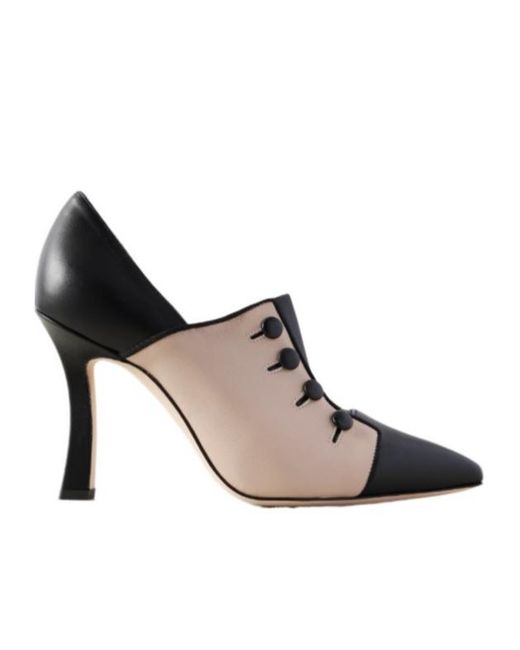 Manolo Blahnik Brown Two-Tone Leather Pumps