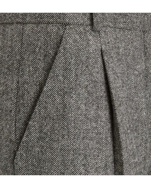 Dior Gray Christian Pleat Detailed Straight Leg Pants