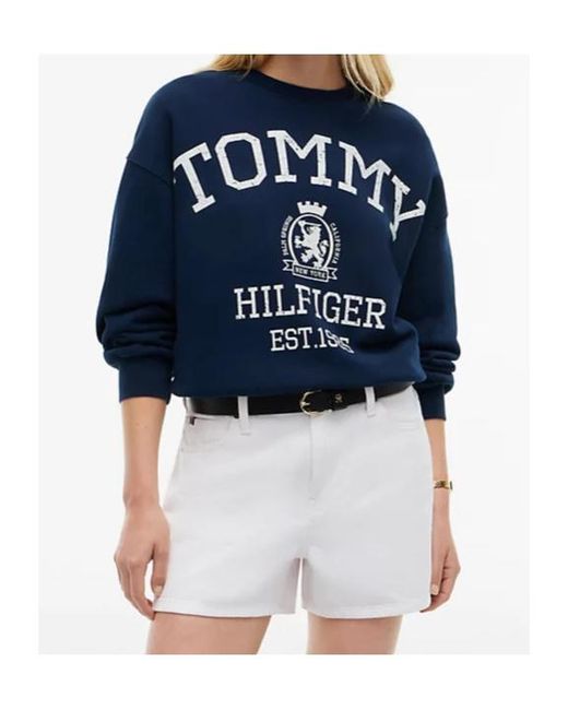 Tommy Hilfiger Blue Sweatshirt Varsity Crest Modern