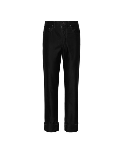 Maison Margiela Black Mid-Rise Slim Cut Trousers for men