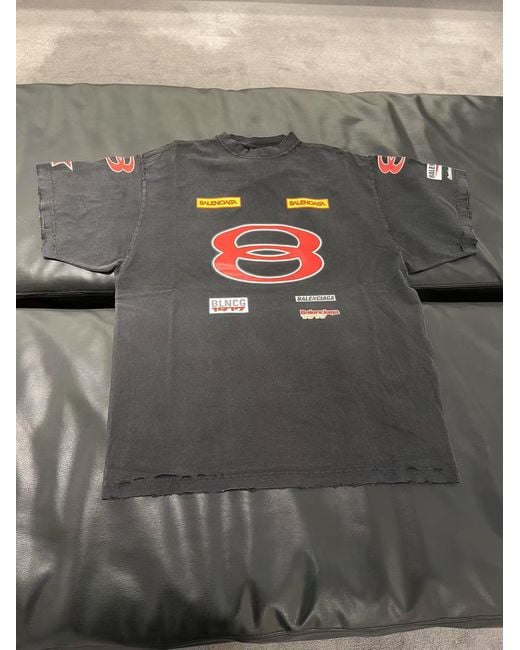 Balenciaga Black 'Sponsor Logos Oversize' T-Shirt for men