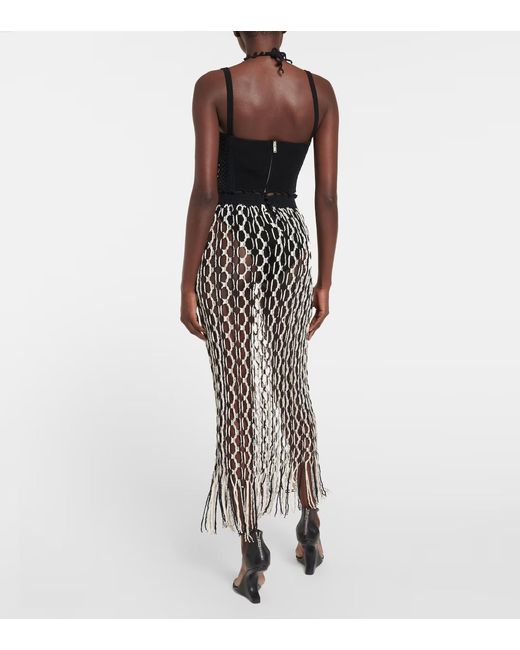 Dion Lee White Fishnet Decorative Skirt