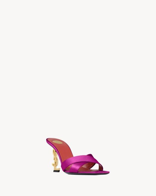 Saint Laurent Pink Opyum Open Toe Mules