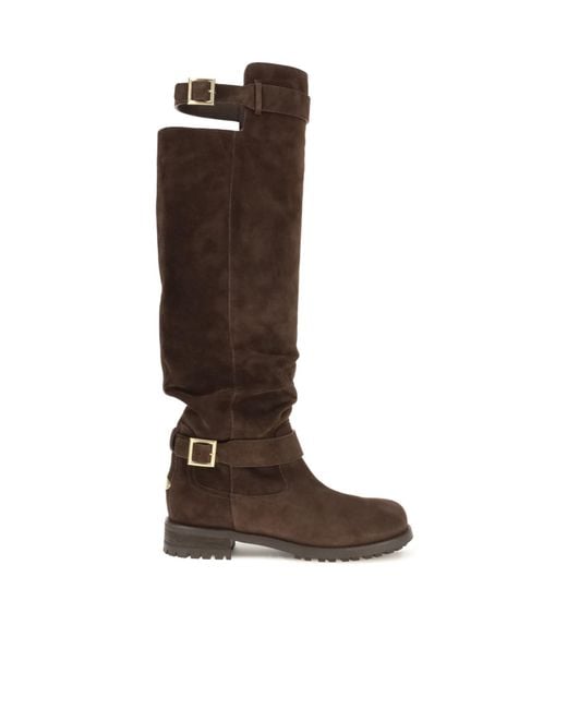 Jimmy Choo Brown Biker Boots