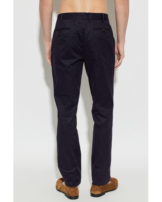 Brioni Blue Pienza Straight-Leg Pants for men