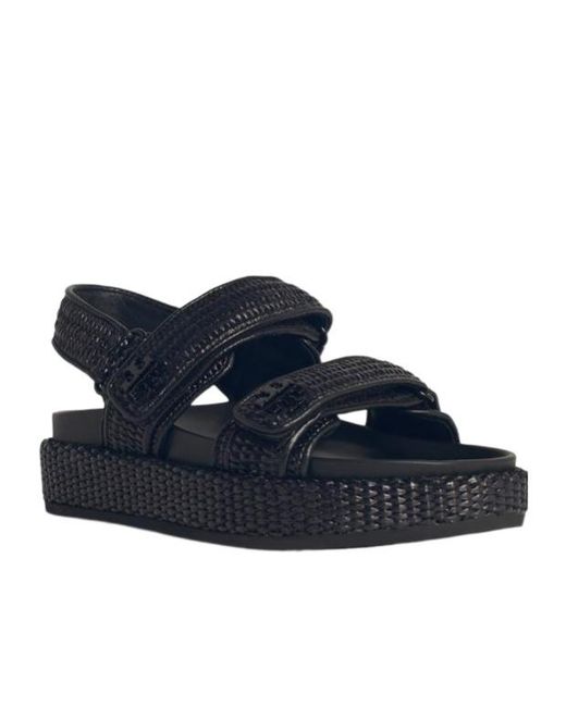 Tory Burch Blue Kira Woven Dual-Band Sport Sandals