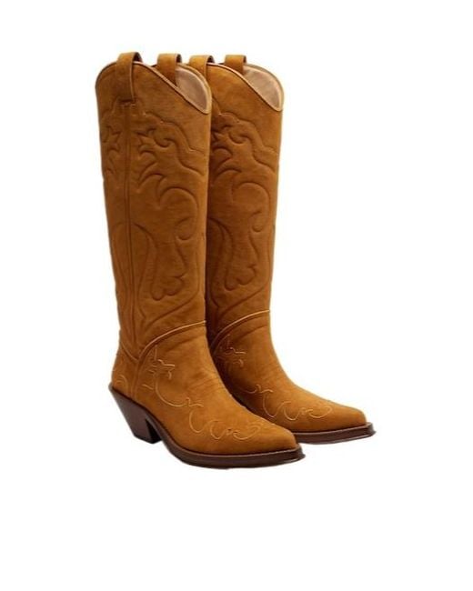 Gabriela Hearst Brown Capitana Suede Cowboy Boots