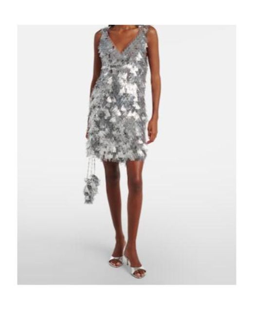 Rabanne Gray Embellished Minidress