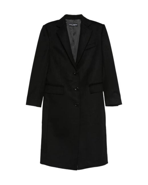 Dolce & Gabbana Black Single-Breasted Coat