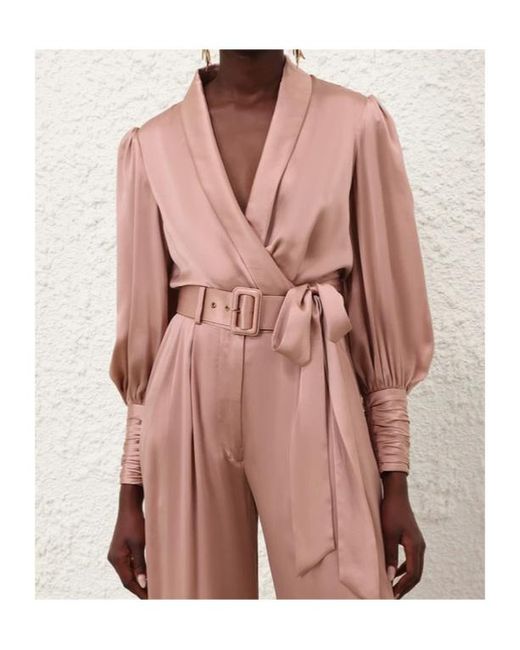 Zimmermann Pink Wrap-Design Blouse