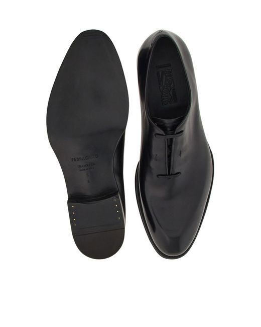 Ferragamo Black Tramezza Oxford With Covered Laces for men
