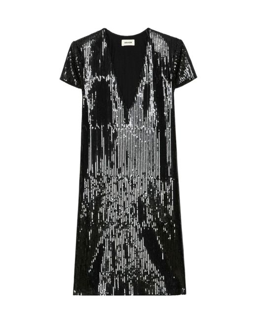Zadig & Voltaire Black Rashu Sequin Mini Dress