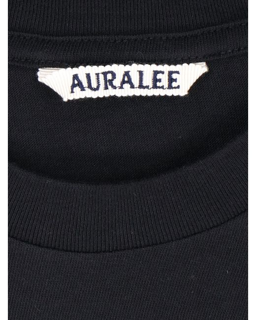 Auralee Black Seamless Crewneck T-Shirt for men