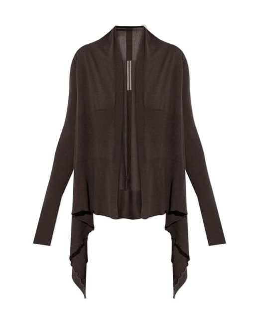 Rick Owens Black Asymmetric Cardigan