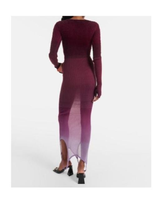 The Attico Purple Reversible Colorblocked Midi Dress