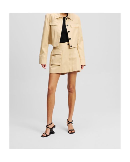 Karl Lagerfeld Natural Patch-Pocket Skort