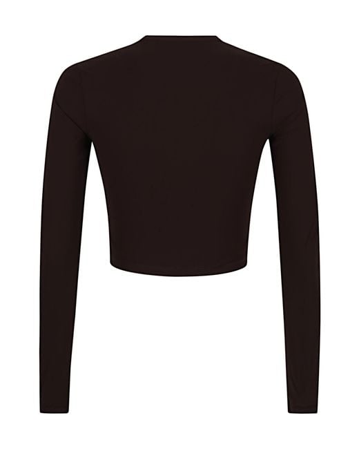 Jil Sander Black Logo Printed Swim Top