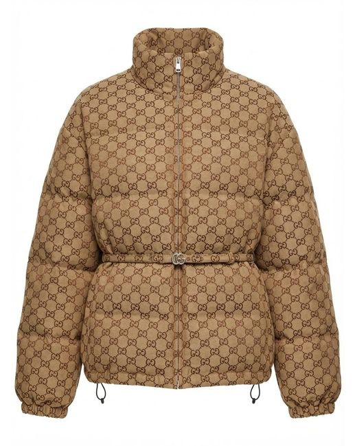 Gucci Brown Gg Zip-Up Bomber Jacket