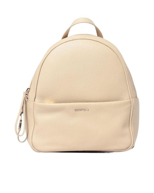 Coccinelle Natural Grained-Leather Backpack