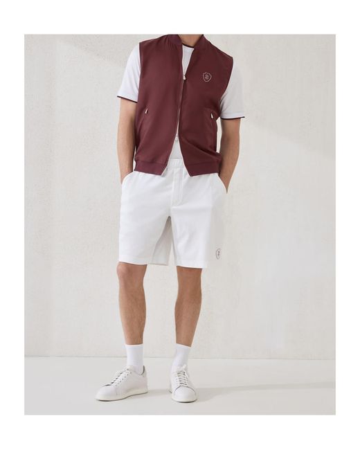 Brunello Cucinelli Red Zip-Front Logo Vest for men