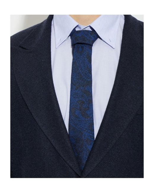 Etro Blue Pointed Tie for men