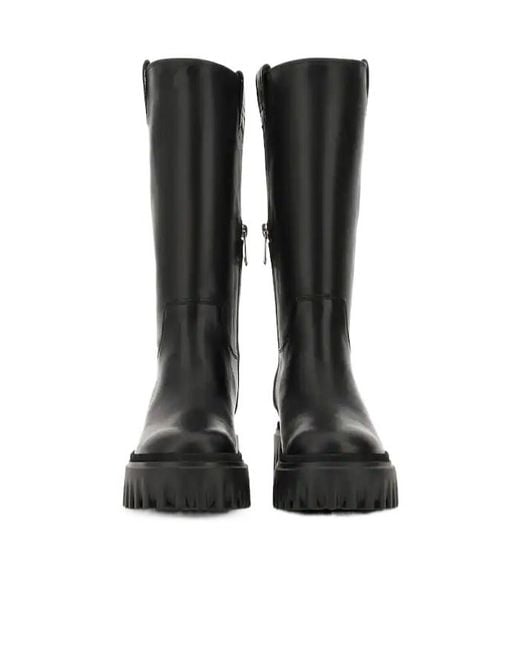 Hogan Black Lug-Sole Side Zipped Boots