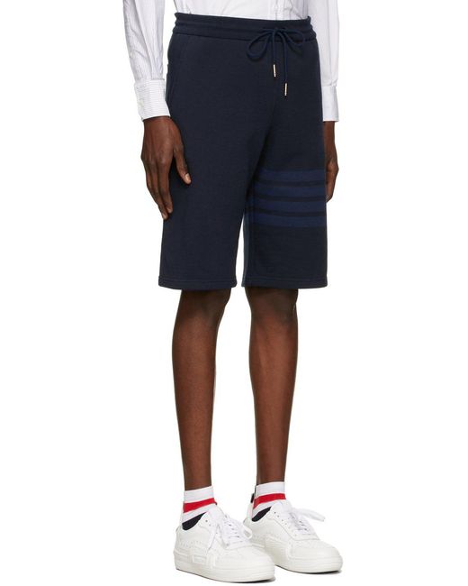 Thom Browne Blue Bar Track Shorts for men